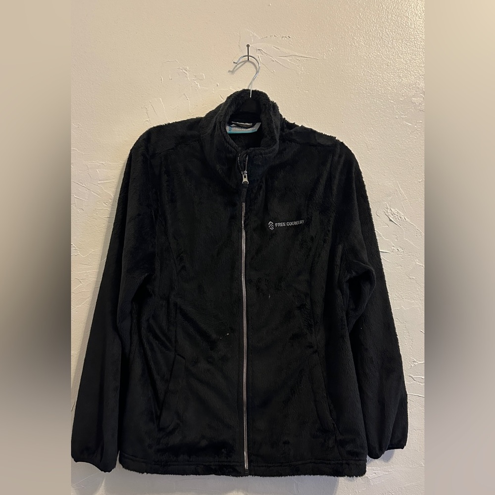 Cozy Free Country Black Fleece Jacket - Size XL
